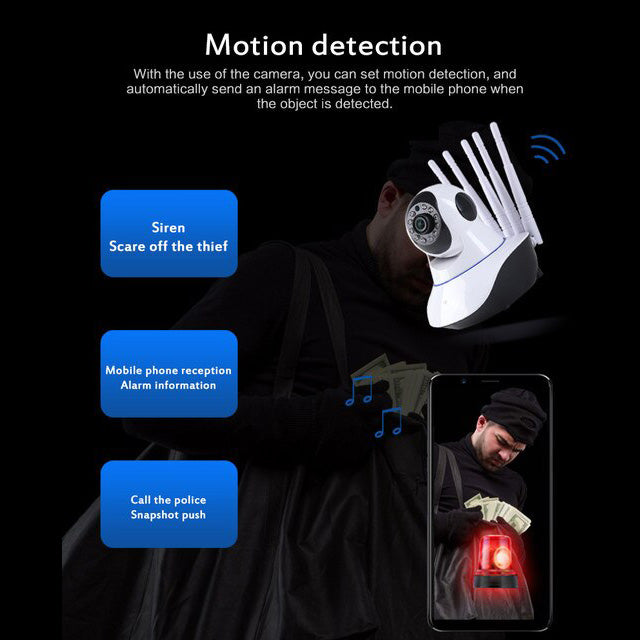 1080p Full HD Speed-X 5 Antenna Smart Security Camera (V380 Pro)