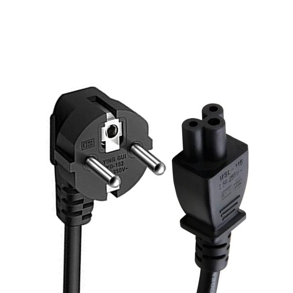 Black electrical plug and socket on a white background
