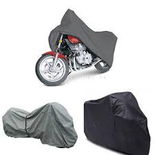 Pack of two waterproof parachute motorcycle bike covers displayed side by side