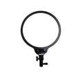 Black ring light on a white background