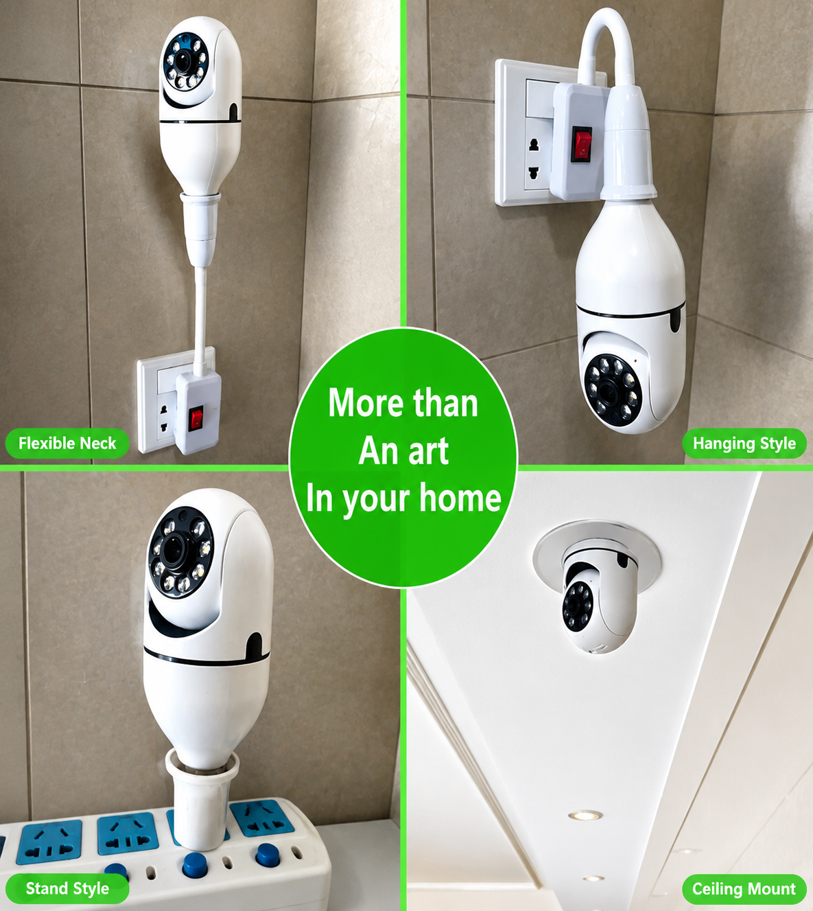 Mini PTZ 1080P Bulb Security Camera WiFi | shopland.pk