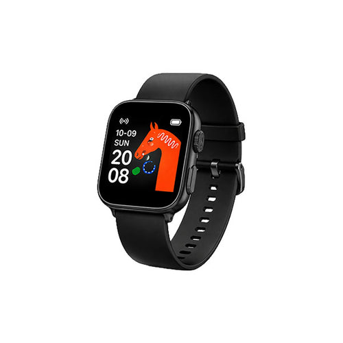 Smartwatch with a black band on a white background