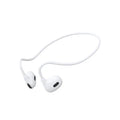 White wireless earbuds with a charging case on a white background
