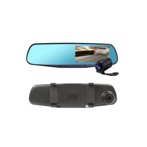 Car rearview mirror with built-in camera on a white background