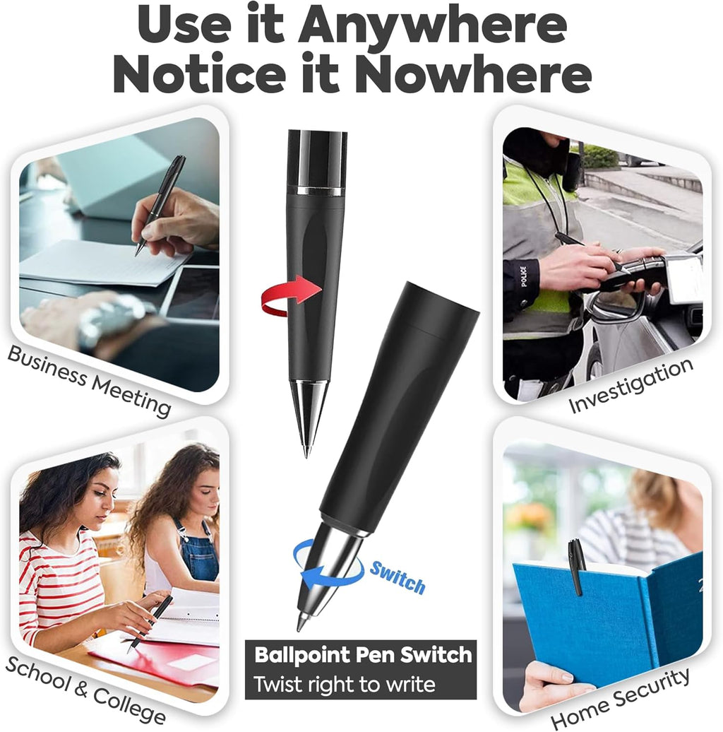 High definition 1080P video pen camera clipped onto a shirt pocket for covert recording