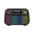 Speedx I10 mini keyboard illuminated in vibrant 7 color LED backlighting in low light  