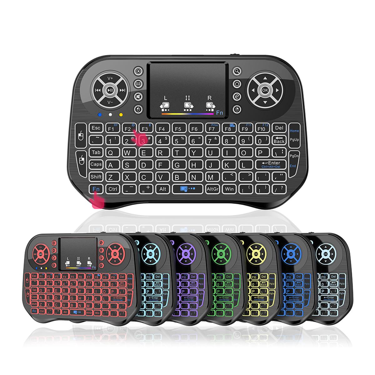 Speedx I10 mini keyboard illuminated in vibrant 7 color LED backlighting in low light  